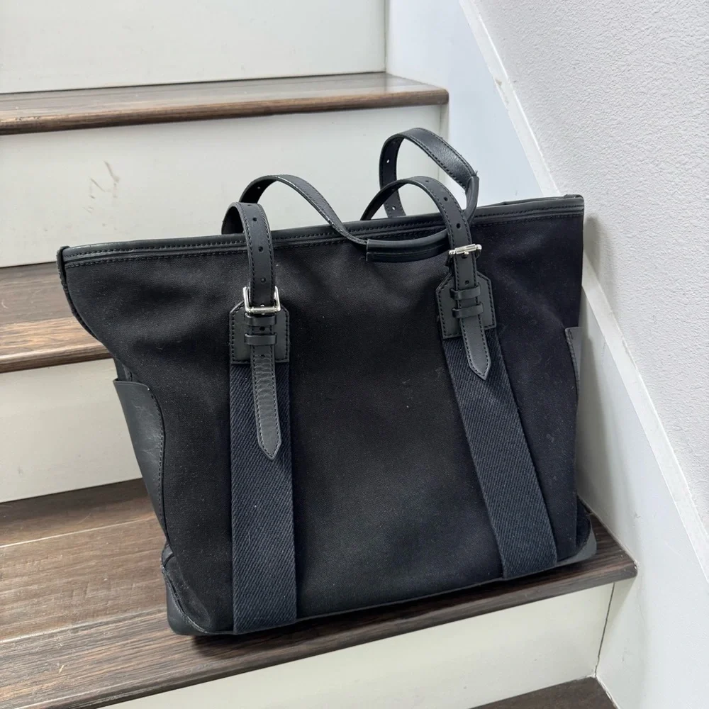 Coach Men Black Bleecker Canvas Leather City Tote 70963 Weekend Weekender Legacy